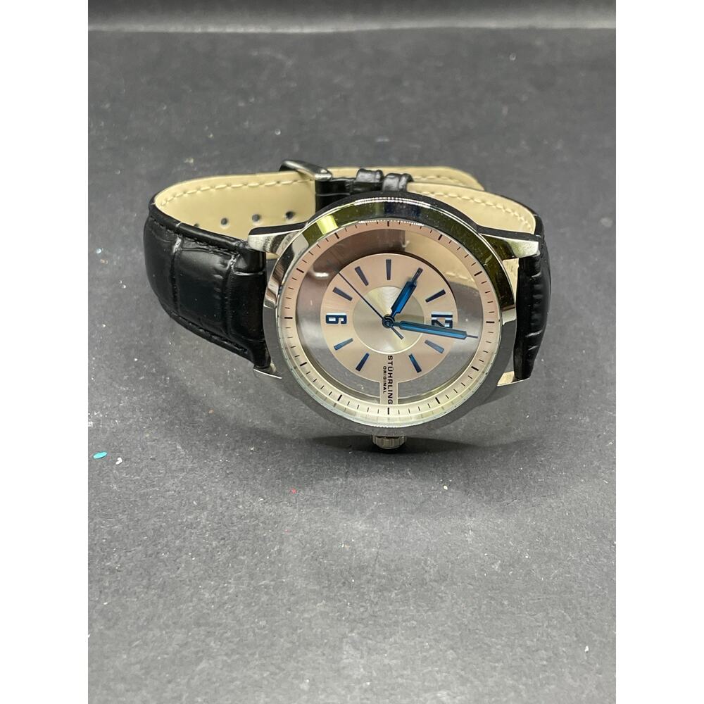 Stuhrling Original Mens Watch Winchester Blue Semi-Transparent Dial Model 946.01